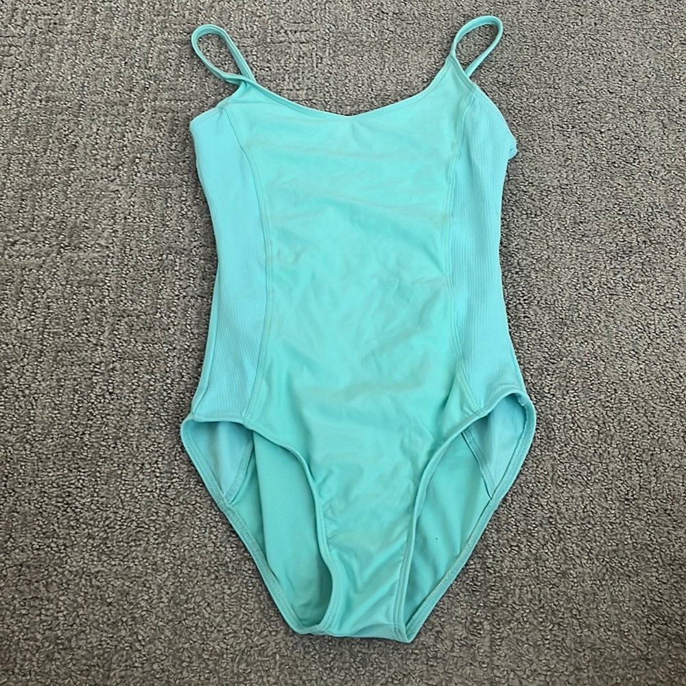 Two toned bright blue and green leotard by wear moi